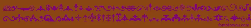 Ornaments-Schriftart – Violette Schriften auf braunem Hintergrund