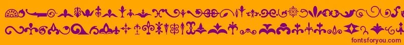 Ornaments Font – Purple Fonts on Orange Background