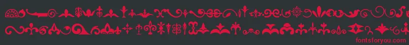 Ornaments Font – Red Fonts on Black Background