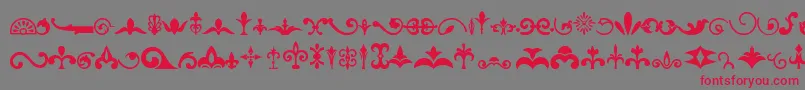 Ornaments Font – Red Fonts on Gray Background