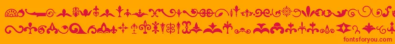 フォントOrnaments – オレンジの背景に赤い文字