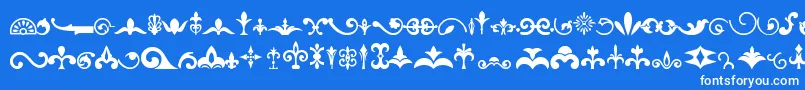 フォントOrnaments – 青い背景に白い文字