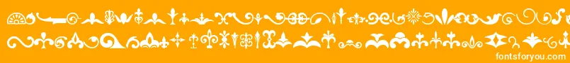 Ornaments Font – White Fonts on Orange Background