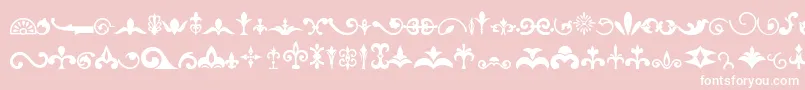 Ornaments-Schriftart – Weiße Schriften auf rosa Hintergrund