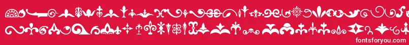 Police Ornaments – polices blanches sur fond rouge