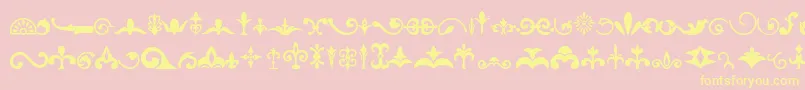 Ornaments-Schriftart – Gelbe Schriften auf rosa Hintergrund