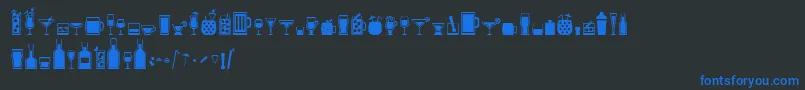 フォントBarbook – 黒い背景に青い文字
