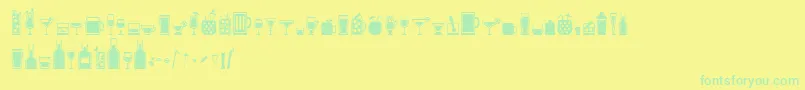 フォントBarbook – 黄色い背景に緑の文字