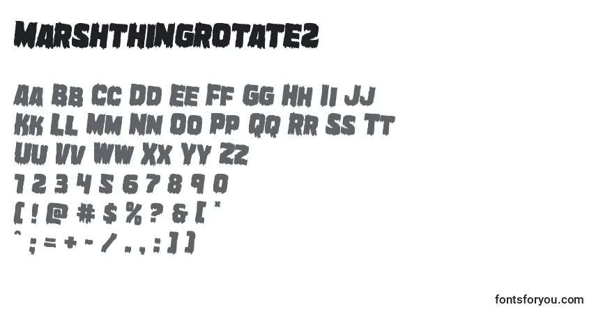 A fonte Marshthingrotate2 – alfabeto, números, caracteres especiais