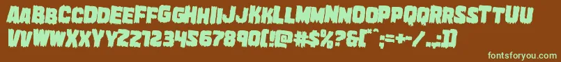 Marshthingrotate2 Font – Green Fonts on Brown Background