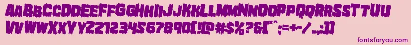 フォントMarshthingrotate2 – ピンクの背景に紫のフォント