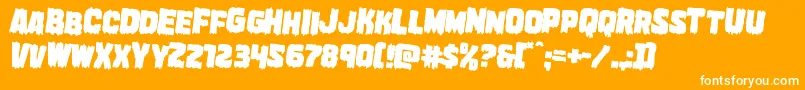 Шрифт Marshthingrotate2 – белые шрифты на оранжевом фоне