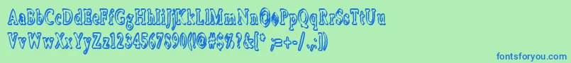 Boosta Font – Blue Fonts on Green Background