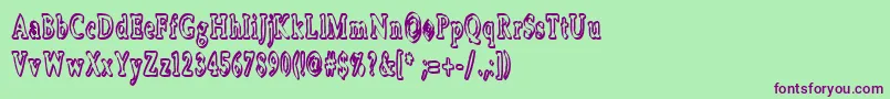 Boosta Font – Purple Fonts on Green Background