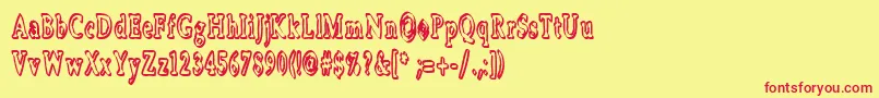 Boosta Font – Red Fonts on Yellow Background