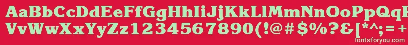 フォントKorinnablacktttBold – 赤い背景に緑の文字