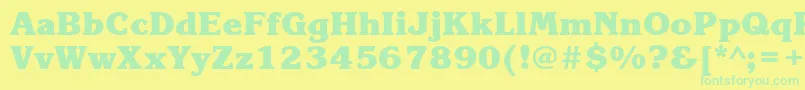 KorinnablacktttBold Font – Green Fonts on Yellow Background