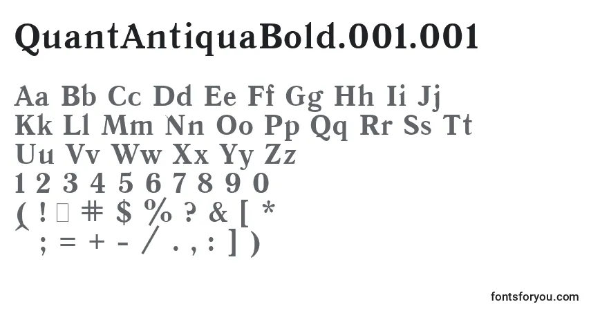 Czcionka QuantAntiquaBold.001.001 – alfabet, cyfry, specjalne znaki