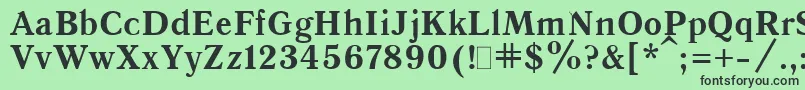 QuantAntiquaBold.001.001-fontti – mustat fontit vihreällä taustalla