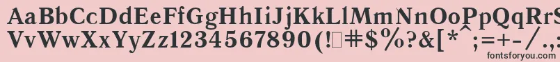 フォントQuantAntiquaBold.001.001 – ピンクの背景に黒い文字