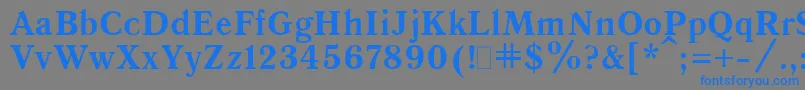 フォントQuantAntiquaBold.001.001 – 灰色の背景に青い文字