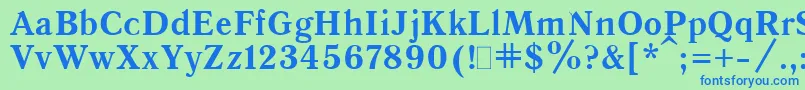 Шрифт QuantAntiquaBold.001.001 – синие шрифты на зелёном фоне