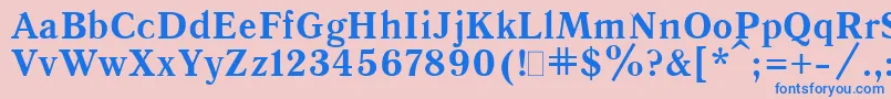 QuantAntiquaBold.001.001-fontti – siniset fontit vaaleanpunaisella taustalla