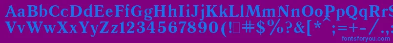 QuantAntiquaBold.001.001-fontti – siniset fontit violetilla taustalla