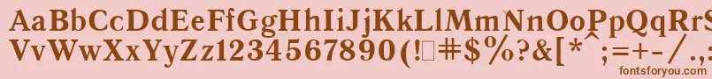 フォントQuantAntiquaBold.001.001 – ピンクの背景に茶色のフォント