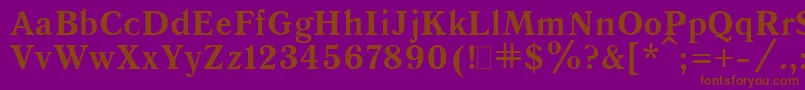 フォントQuantAntiquaBold.001.001 – 紫色の背景に茶色のフォント
