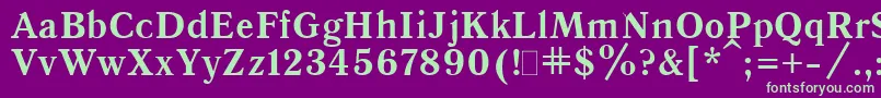 Шрифт QuantAntiquaBold.001.001 – зелёные шрифты на фиолетовом фоне