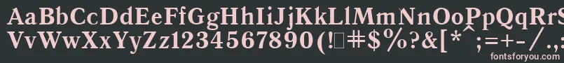 QuantAntiquaBold.001.001-fontti – vaaleanpunaiset fontit mustalla taustalla
