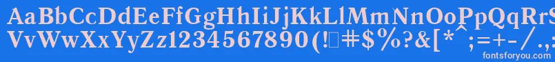 フォントQuantAntiquaBold.001.001 – ピンクの文字、青い背景