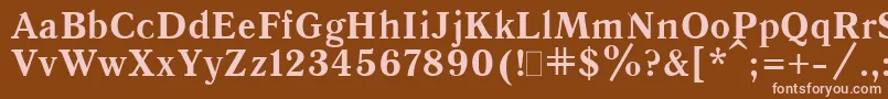 QuantAntiquaBold.001.001 Font – Pink Fonts on Brown Background