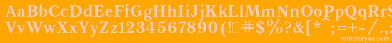 QuantAntiquaBold.001.001-Schriftart – Rosa Schriften auf orangefarbenem Hintergrund