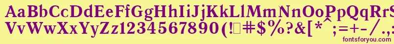 QuantAntiquaBold.001.001-fontti – violetit fontit keltaisella taustalla