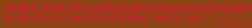 フォントQuantAntiquaBold.001.001 – 赤い文字が茶色の背景にあります。