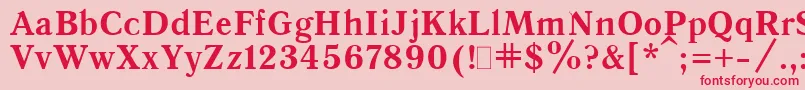 QuantAntiquaBold.001.001 Font – Red Fonts on Pink Background
