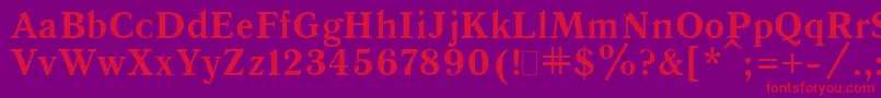 QuantAntiquaBold.001.001-Schriftart – Rote Schriften auf violettem Hintergrund