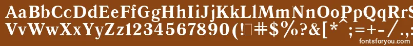 フォントQuantAntiquaBold.001.001 – 茶色の背景に白い文字