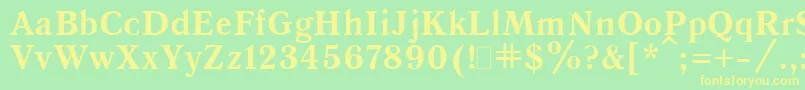 QuantAntiquaBold.001.001 Font – Yellow Fonts on Green Background