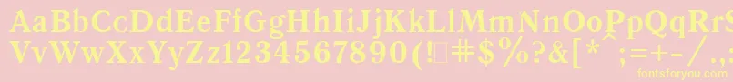 QuantAntiquaBold.001.001-Schriftart – Gelbe Schriften auf rosa Hintergrund