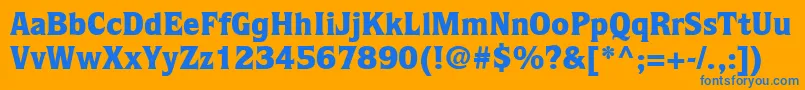 ItcQuorumLtBlack Font – Blue Fonts on Orange Background