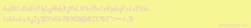Więcej informacji o czcionce BrushAction Czcionka BrushAction – różowe czcionki na żółtym tle