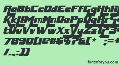 HuggyBearItalic font – Black Fonts On Green Background
