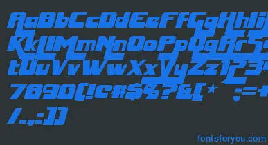 HuggyBearItalic font – Blue Fonts On Black Background