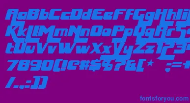 HuggyBearItalic font – Blue Fonts On Purple Background