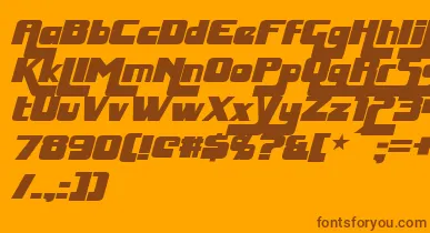 HuggyBearItalic font – Brown Fonts On Orange Background