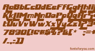 HuggyBearItalic font – Brown Fonts On Pink Background