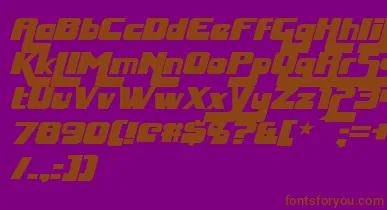 HuggyBearItalic font – Brown Fonts On Purple Background